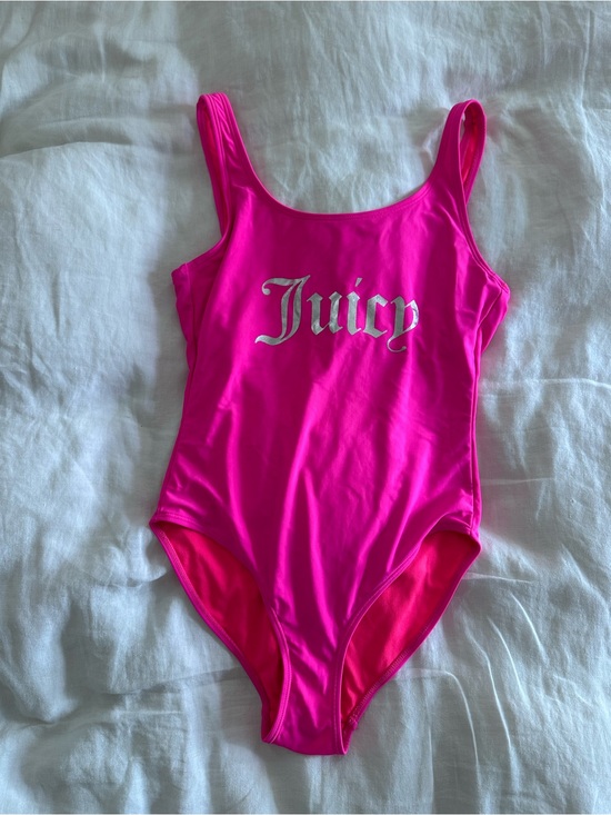 Juicy Couture Other - Juicy Couture Neon Pink One-Piece Swimsuit with Silver Logo